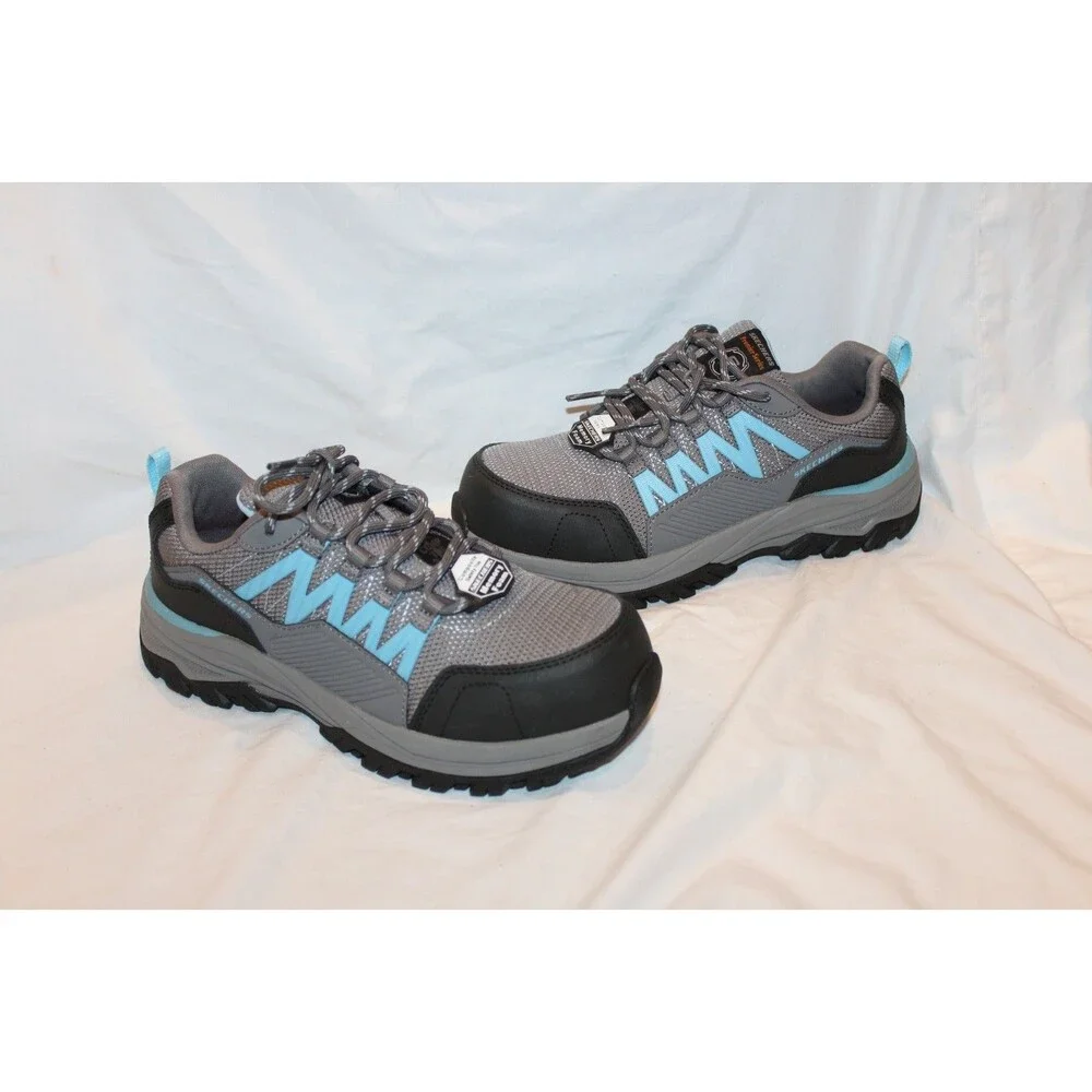SKETCHERS WOMEN'S WORK FANZTER COMP TOE SNEAKERS NIB SZ 7 GRAY BLUE
